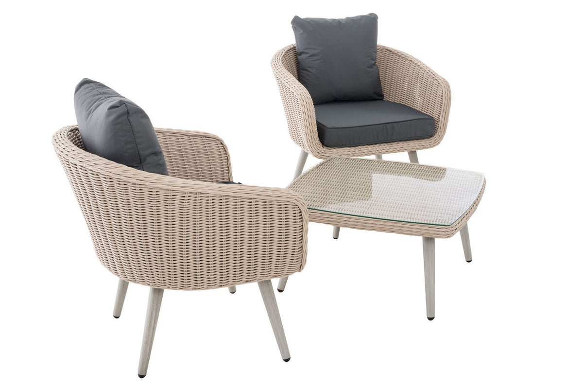 CLP Balkon-Set Ameland Rundrattan eisengrau 45 cm (Hellgrau) – Produktabbildung 4