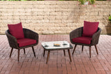 CLP Balkon-Set Ameland Rundrattan rubinrot 45 cm (Dunkelbraun)