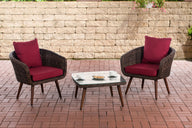 CLP Balkon-Set Ameland Rundrattan rubinrot 45 cm (Dunkelbraun)