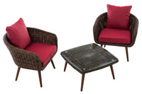 CLP Balkon-Set Ameland Rundrattan rubinrot 45 cm (Dunkelbraun) – Produktabbildung 2