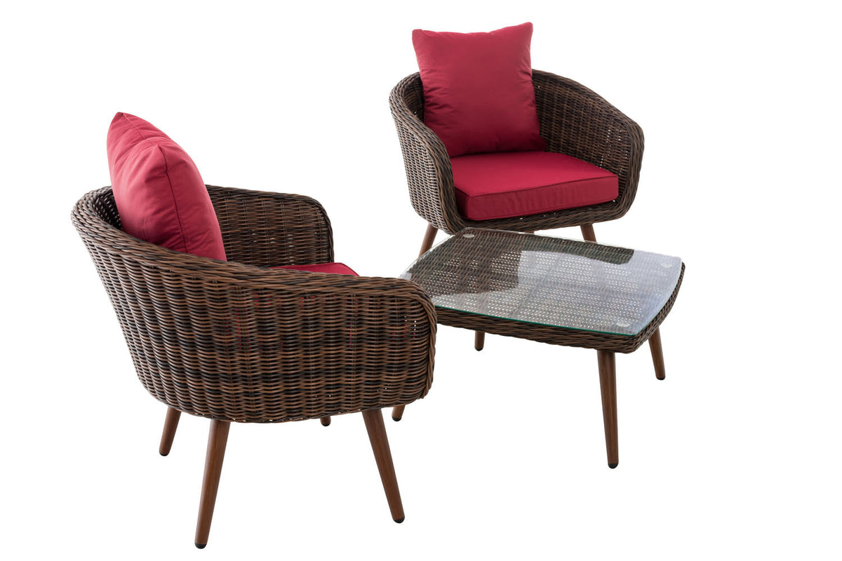 CLP Balkon-Set Ameland Rundrattan rubinrot 45 cm (Dunkelbraun) – Produktabbildung 4