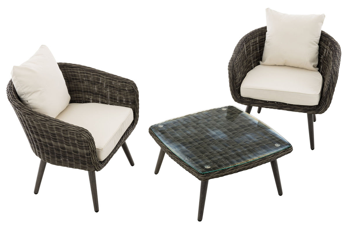 CLP Balkon-Set Ameland Rundrattan cremeweiß 45 cm (Dunkelgrau) – Produktabbildung 6