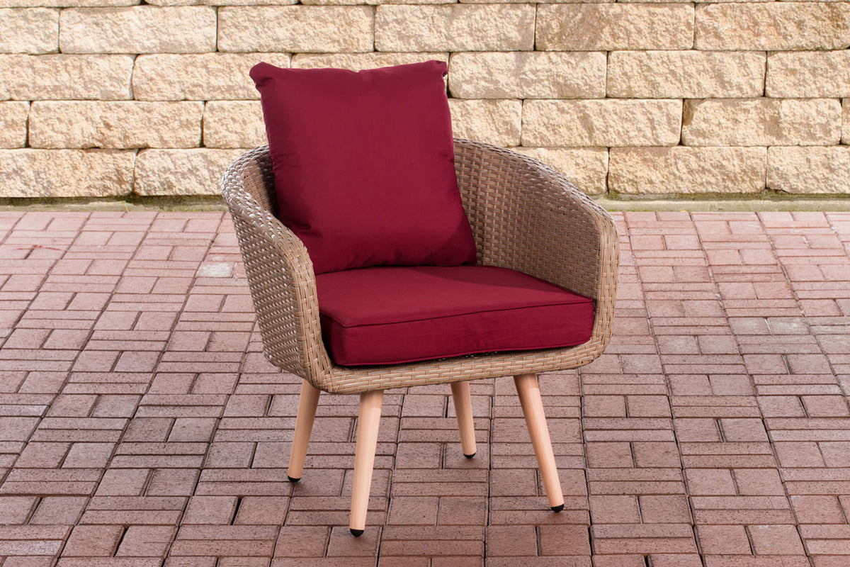 CLP Sessel Ameland Flach rubinrot 40 cm (Hellbraun)