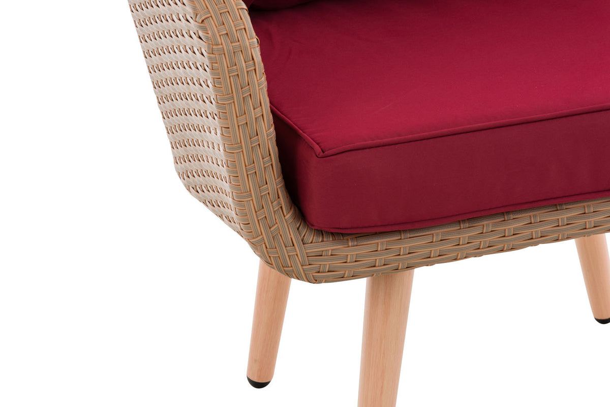 CLP Sessel Ameland Flach rubinrot 40 cm (Hellbraun) – Produktabbildung 5