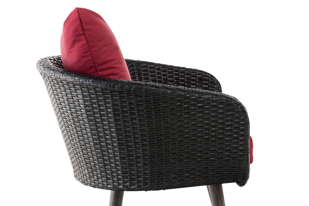 CLP Sessel Ameland Flach rubinrot 40 cm (Dunkelgrau) – Produktabbildung 3