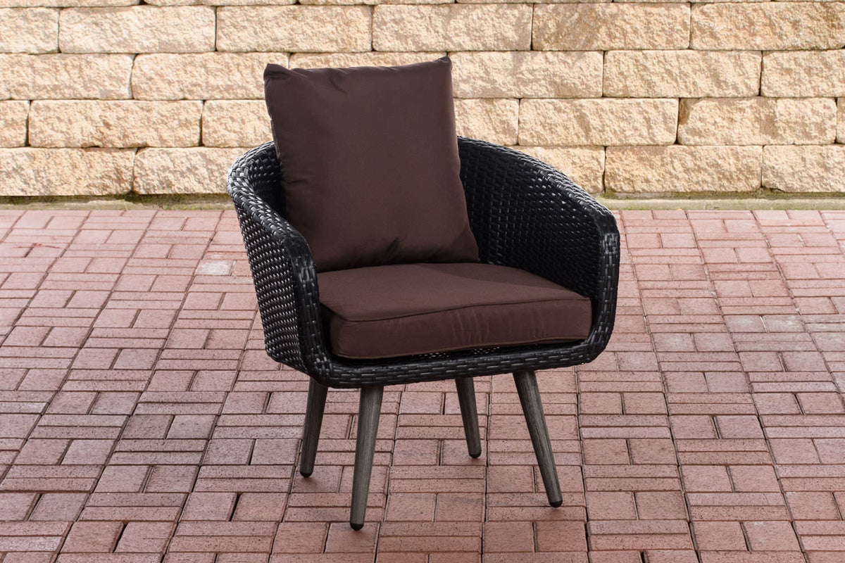 CLP Sessel Ameland Flach terrabraun 45 cm (Dunkelgrau)