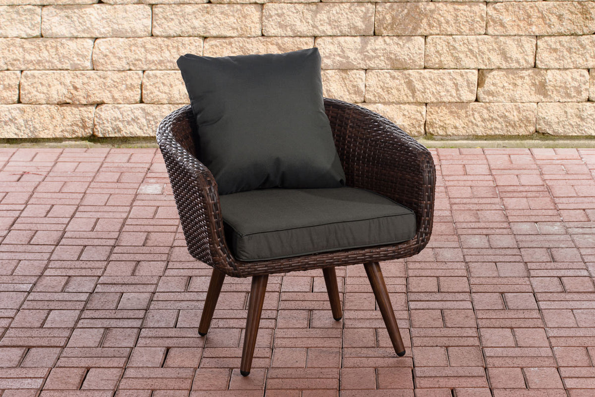 CLP Sessel Ameland Flach anthrazit 45 cm (Dunkelbraun)