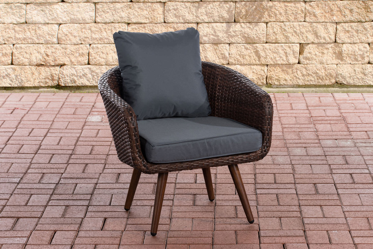 CLP Sessel Ameland Flach eisengrau 45 cm (Dunkelbraun)