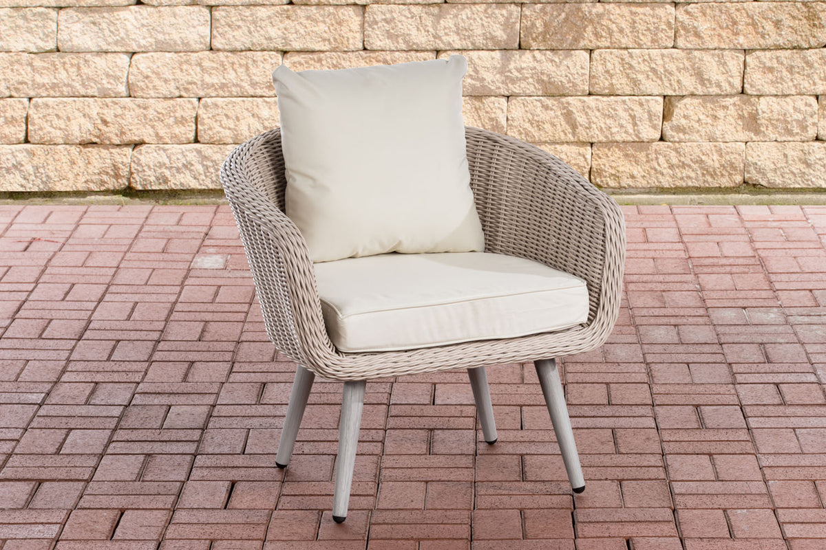 CLP Sessel Ameland Rund cremeweiß 40 cm (Hellgrau)