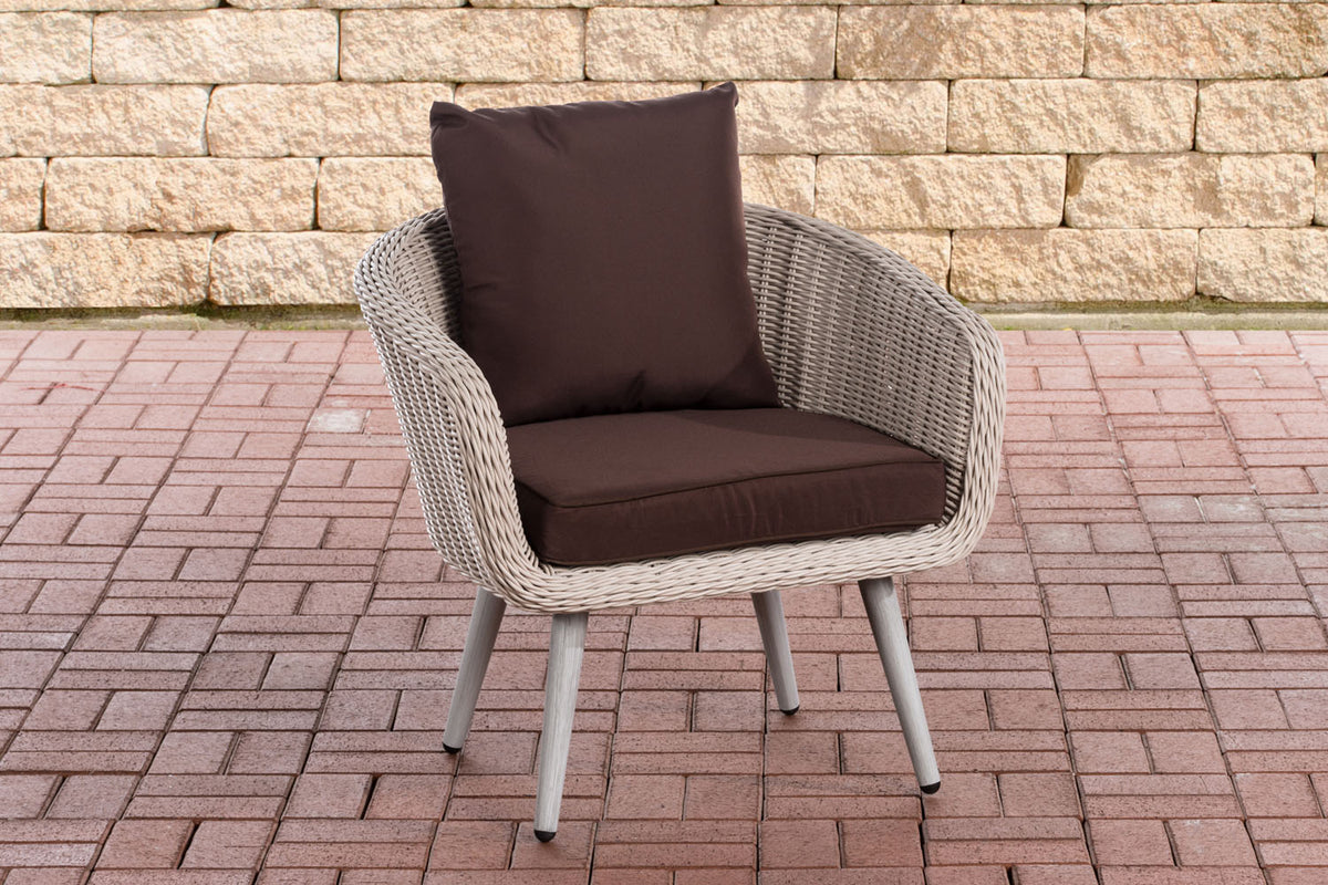CLP Sessel Ameland Rund terrabraun 40 cm (Hellgrau)
