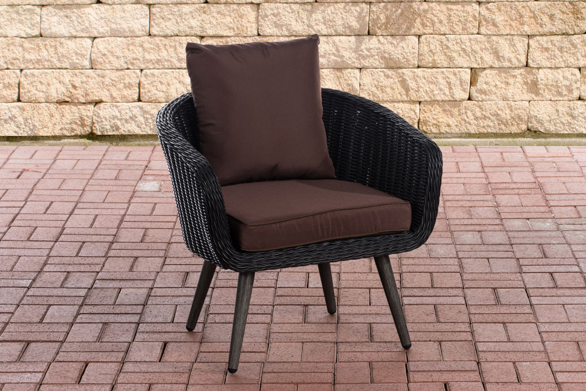 CLP Sessel Ameland Rund terrabraun 40 cm (Dunkelgrau)