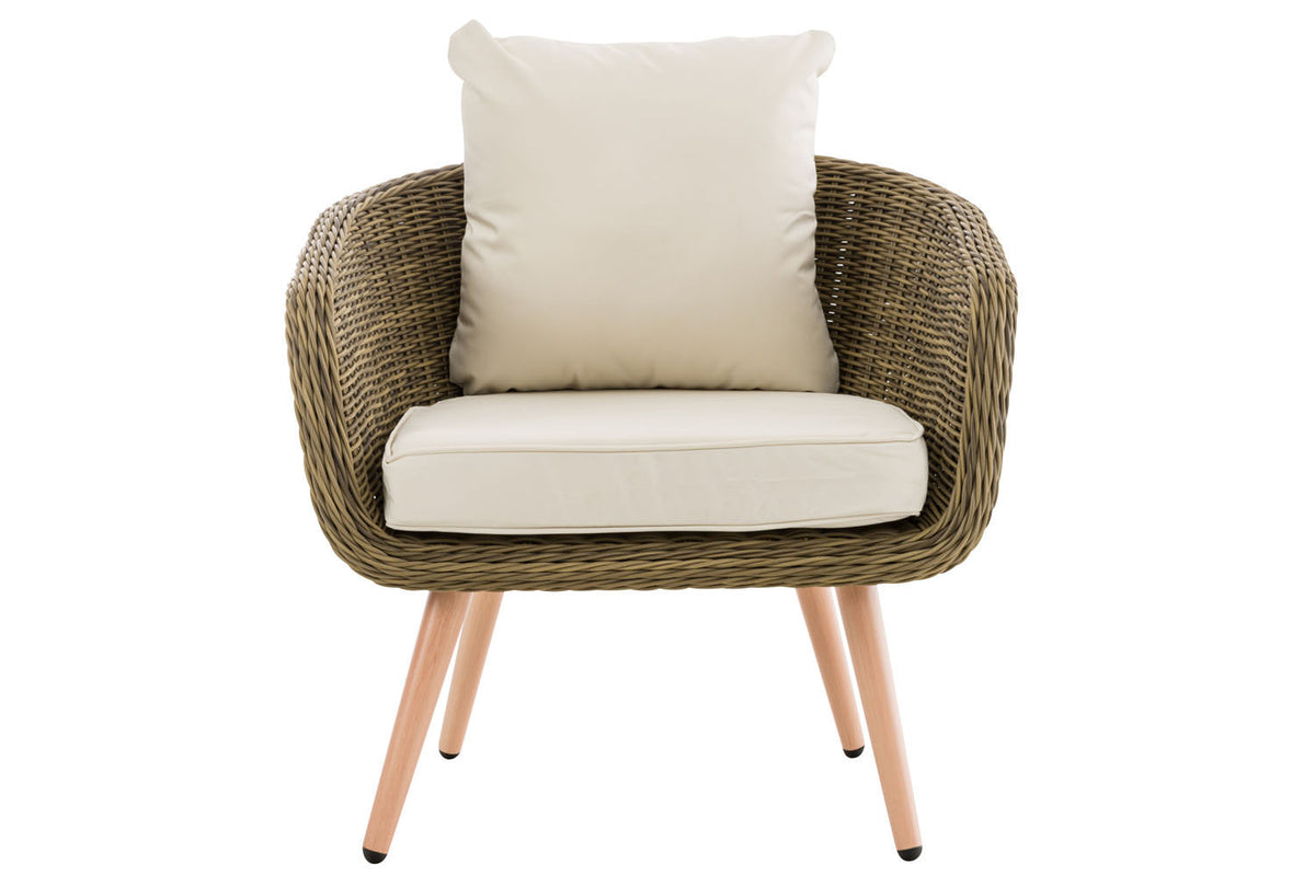CLP Sessel Ameland Rund cremeweiß 40 cm (Hellbraun) – Produktabbildung 2