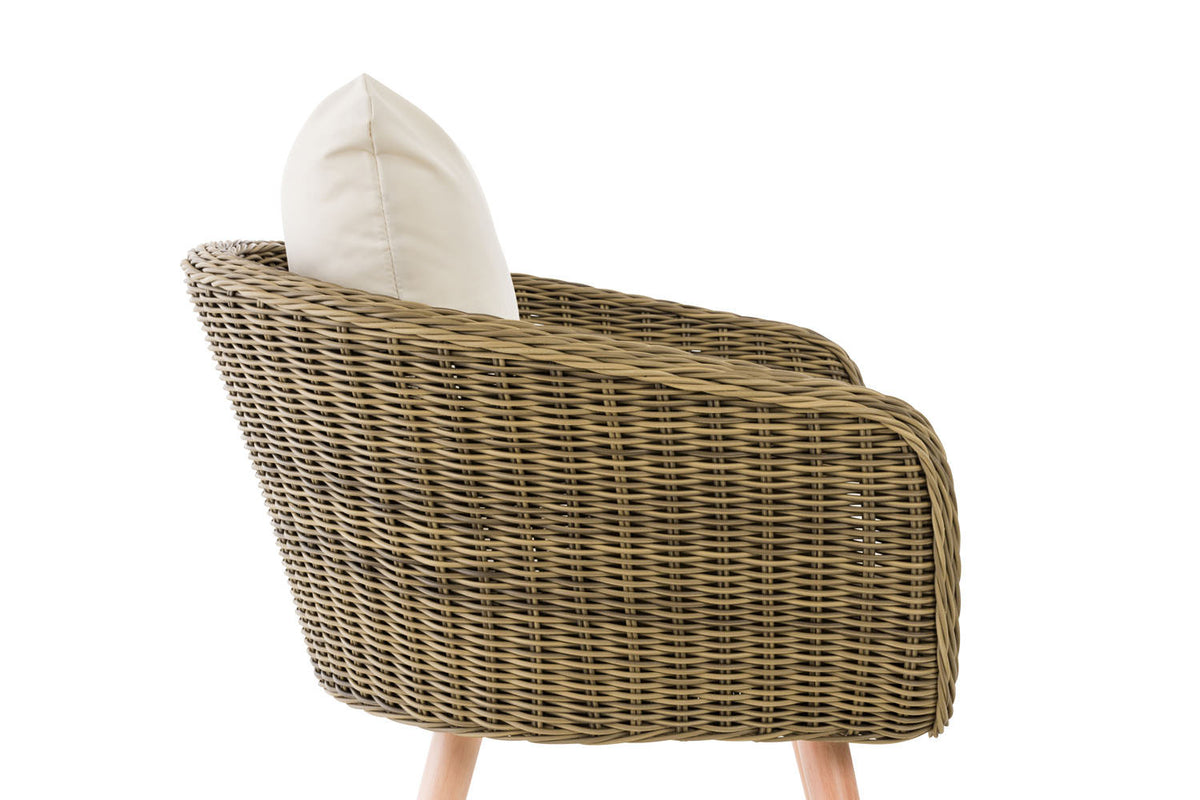 CLP Sessel Ameland Rund cremeweiß 40 cm (Hellbraun) – Produktabbildung 3