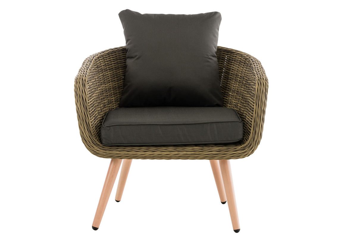 CLP Sessel Ameland Rund anthrazit 40 cm (Hellbraun) – Produktabbildung 2