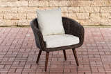 CLP Sessel Ameland Rund cremeweiß 40 cm (Dunkelbraun)