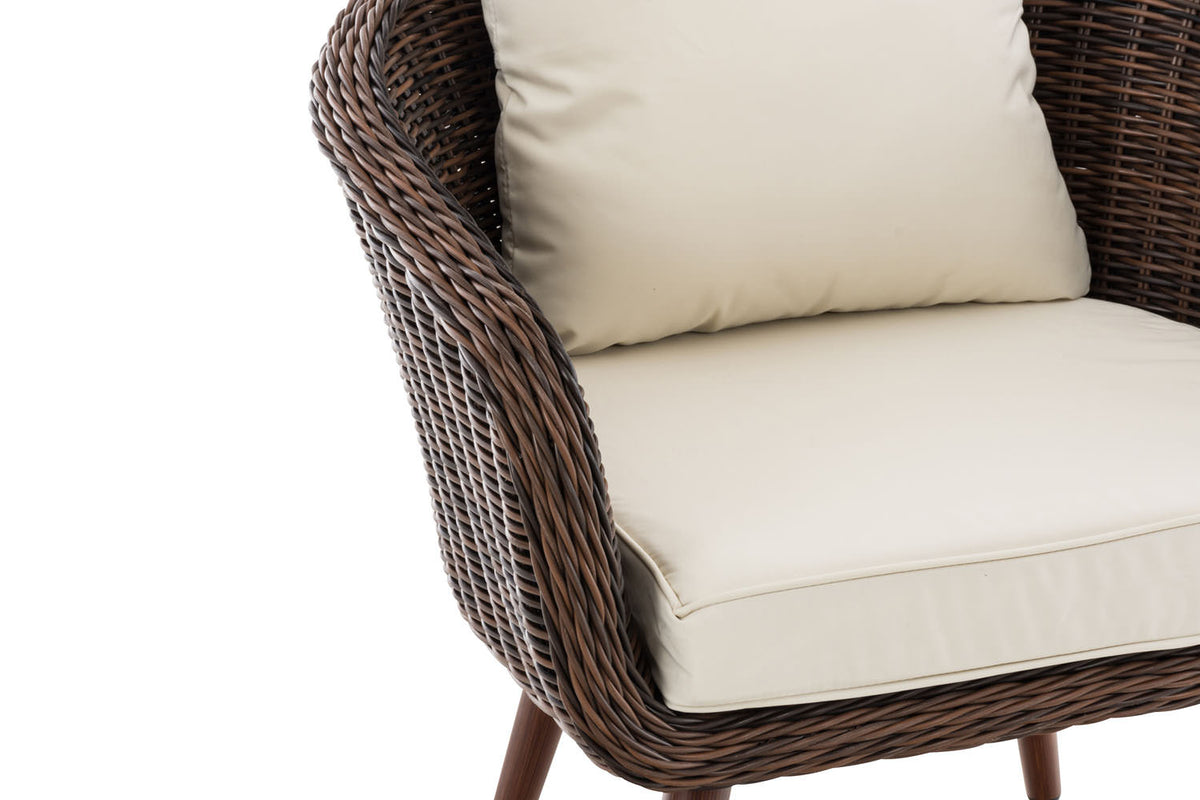 CLP Sessel Ameland Rund cremeweiß 40 cm (Dunkelbraun) – Produktabbildung 5