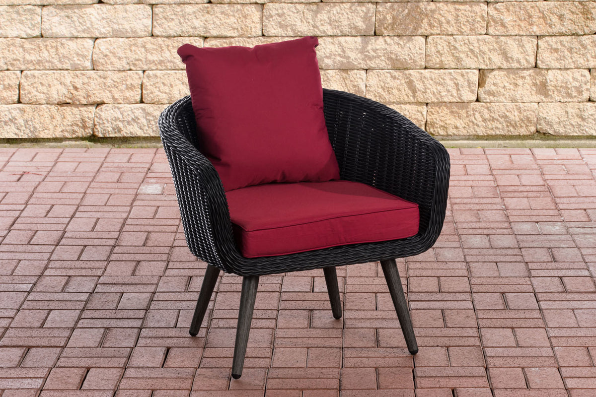 CLP Sessel Ameland Rund rubinrot 45 cm (Dunkelgrau)