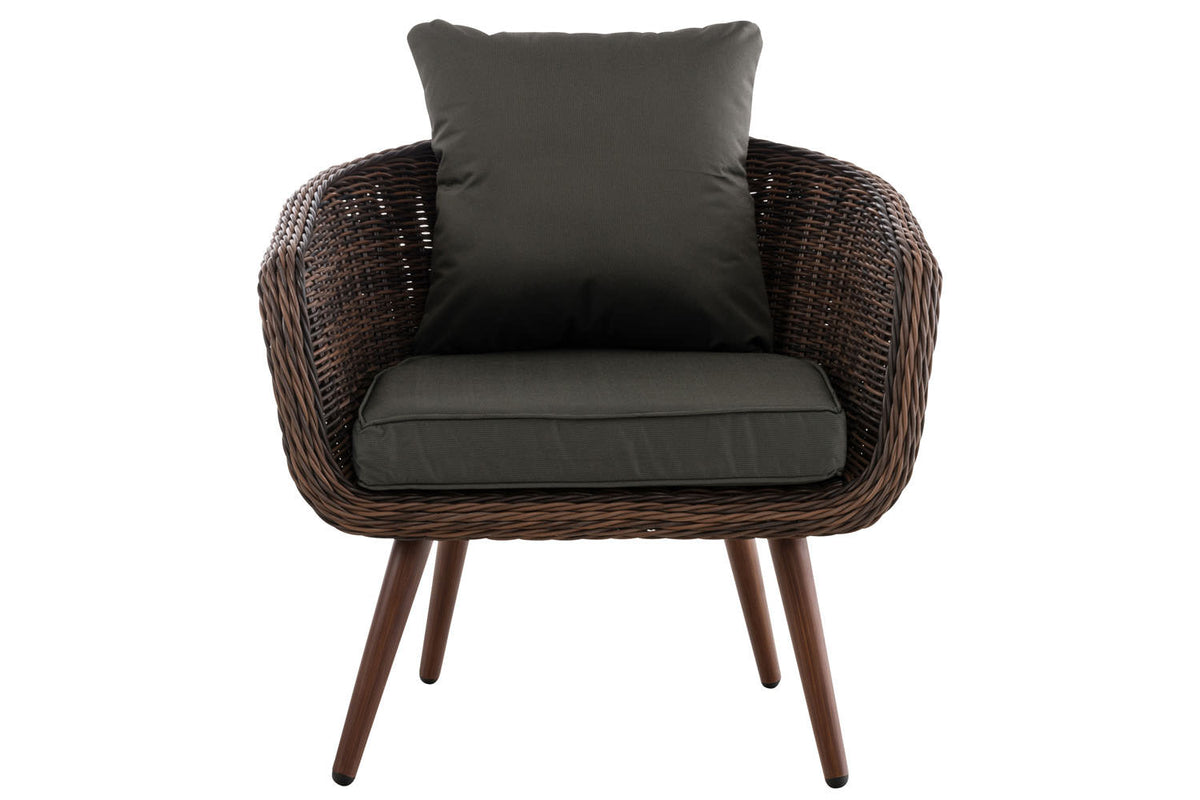 CLP Sessel Ameland Rund anthrazit 45 cm (Dunkelbraun) – Produktabbildung 2