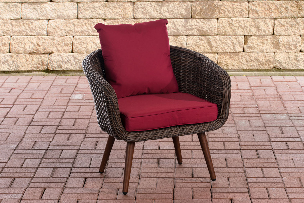 CLP Sessel Ameland Rund rubinrot 45 cm (Dunkelbraun)