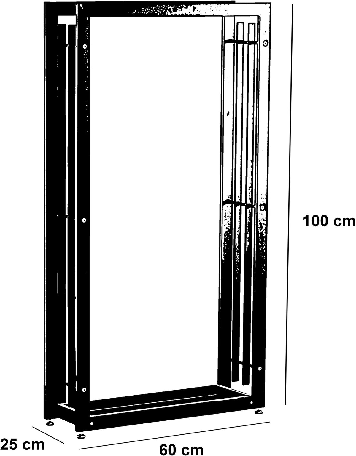 CLP Kaminholzständer Skadi 25x60x100 – Produktabbildung 2