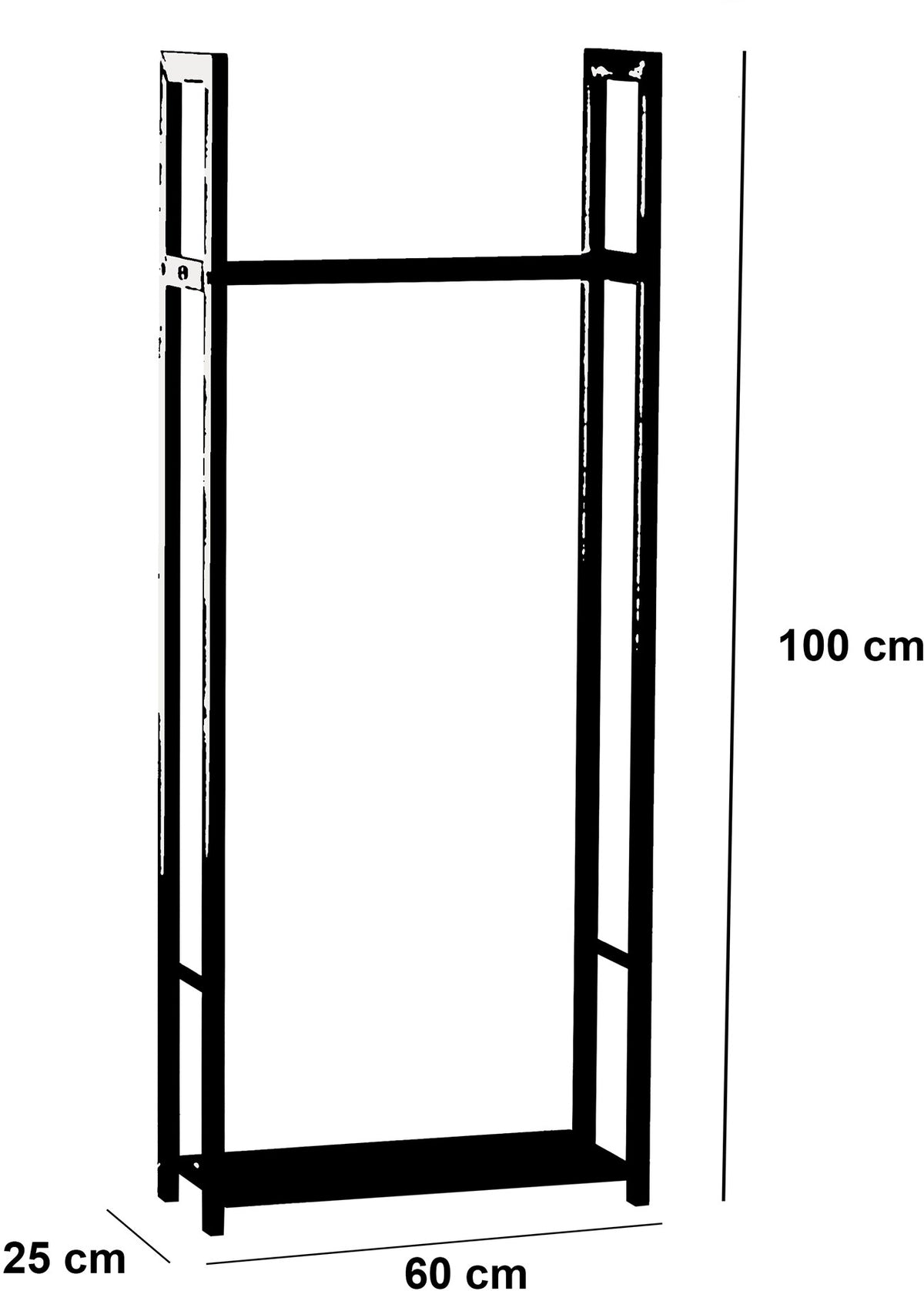 CLP Kaminholzständer Snow 100x60x25 – Produktabbildung 2