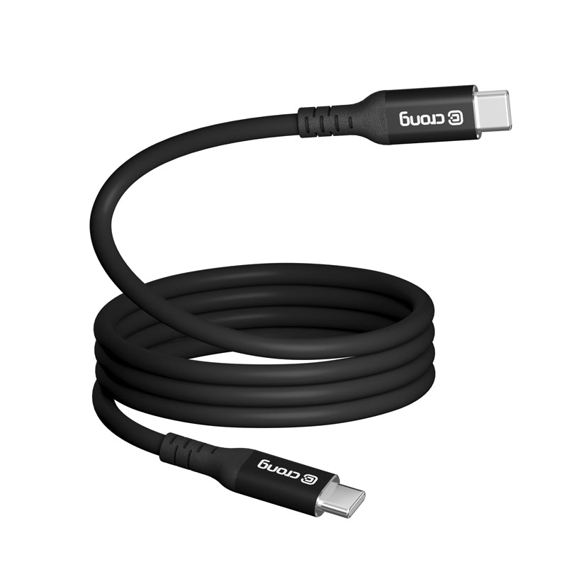 Crong Soft Link - 100W PD 5A USB-C für USB-C Kabel 25cm (schwarz)