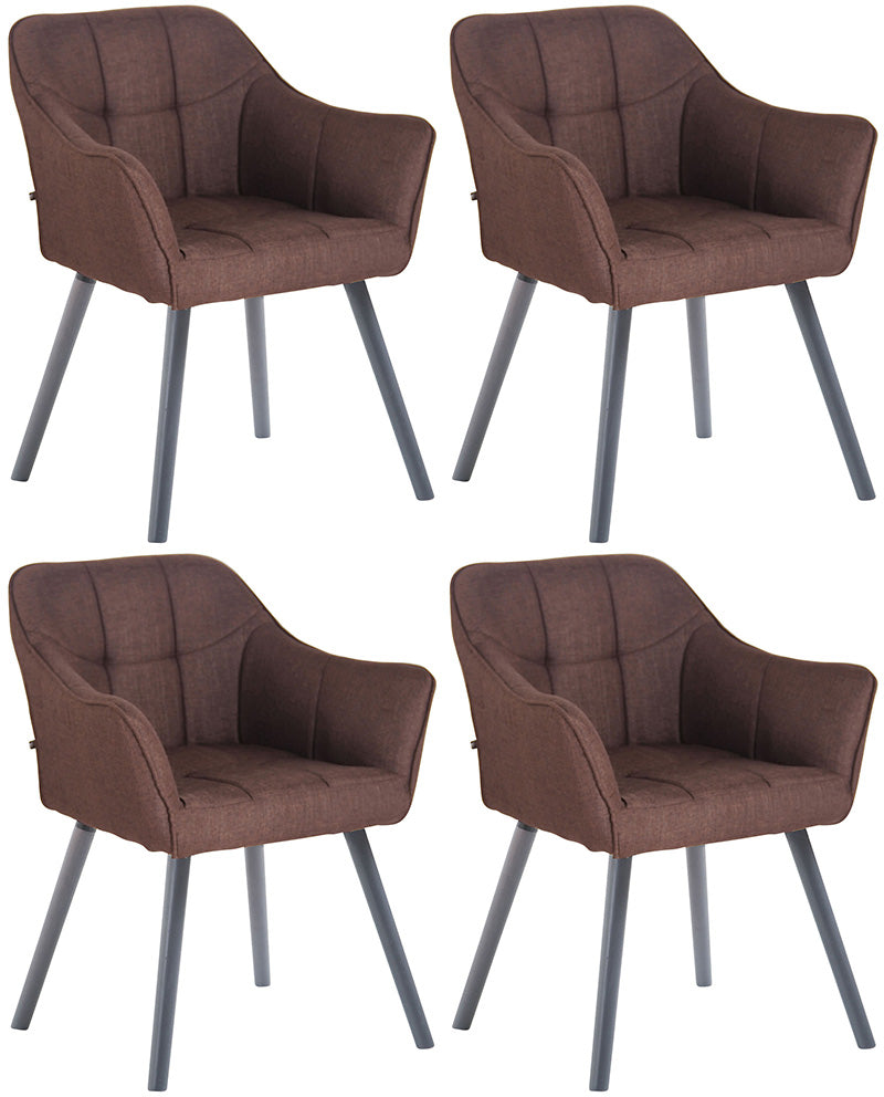 CLP 4er Set Esszimmerstuhl Falun Stoff grau – Produktabbildung 4