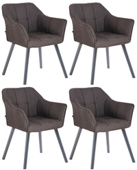 CLP 4er Set Esszimmerstuhl Falun Stoff grau – Produktabbildung 10