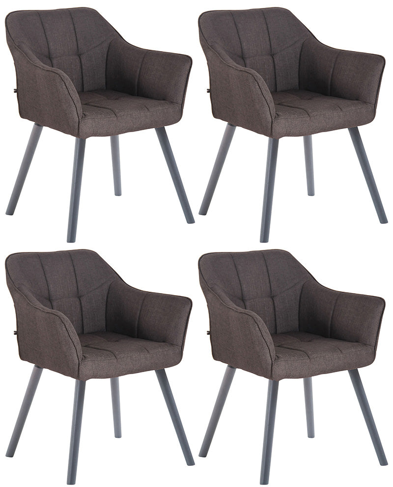 CLP 4er Set Esszimmerstuhl Falun Stoff grau – Produktabbildung 10