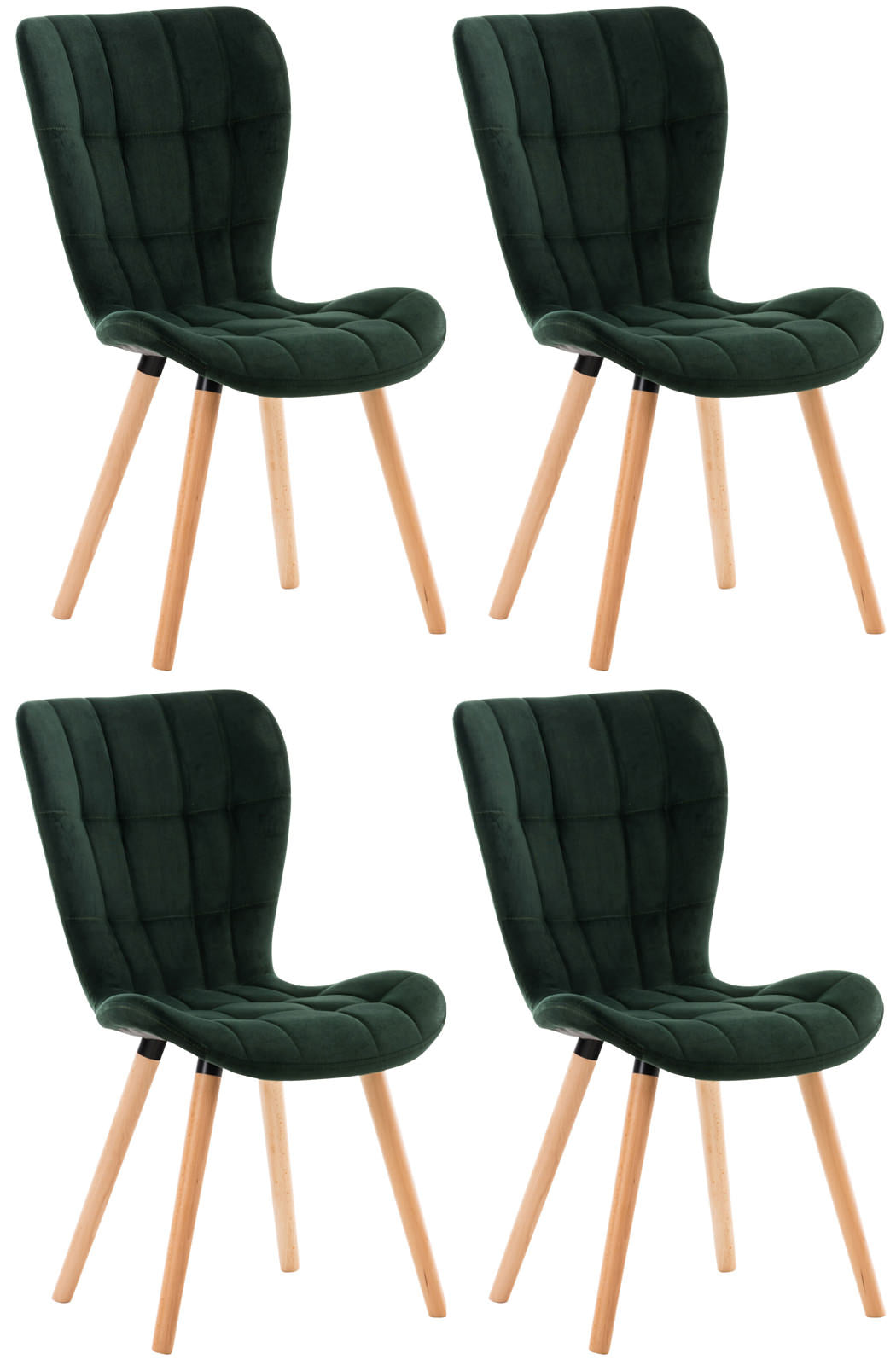 CLP 4er Set Stuhl Elda Samt