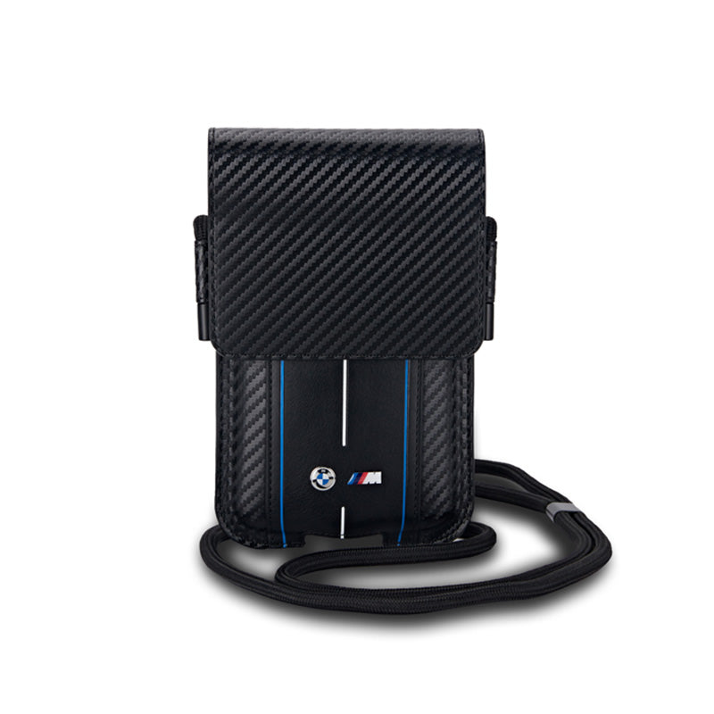 BMW Carbon Blue Stripes Wallet Bag - Hülle für Handy (schwarz)