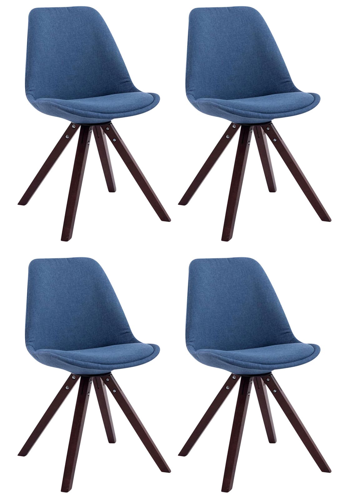 CLP 4er Set Besucherstuhl Toulouse Stoff Square cappuccino