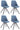 CLP 4er Set Besucherstuhl Toulouse Stoff Square grau