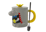 LEAN Toys Grauer Dinosaurier-Teebecher, 400 ml – Produktabbildung 2