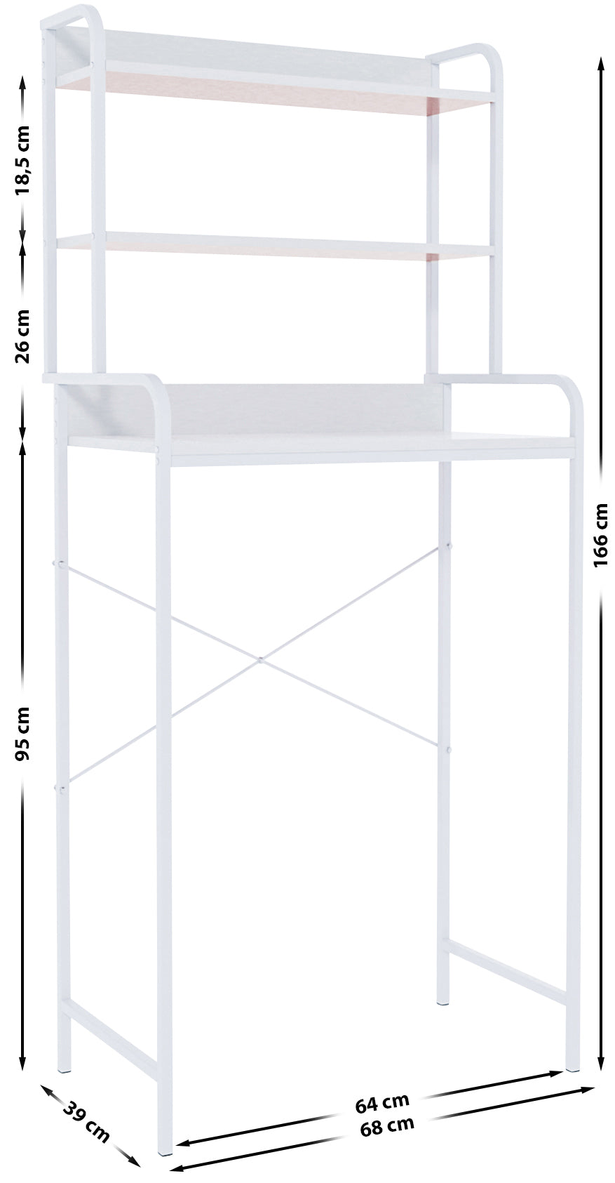 CLP Waschmaschinenregal Darby – Produktabbildung 3