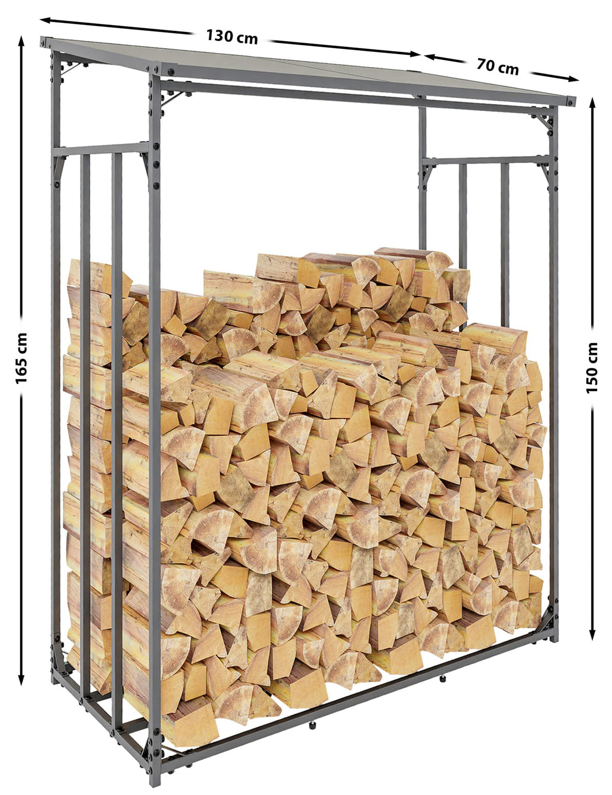 CLP Kaminholzunterstand Ruston Metall M – Produktabbildung 3