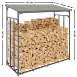 CLP Kaminholzunterstand + Abdeckplane Ruston Metall S – Produktabbildung 3