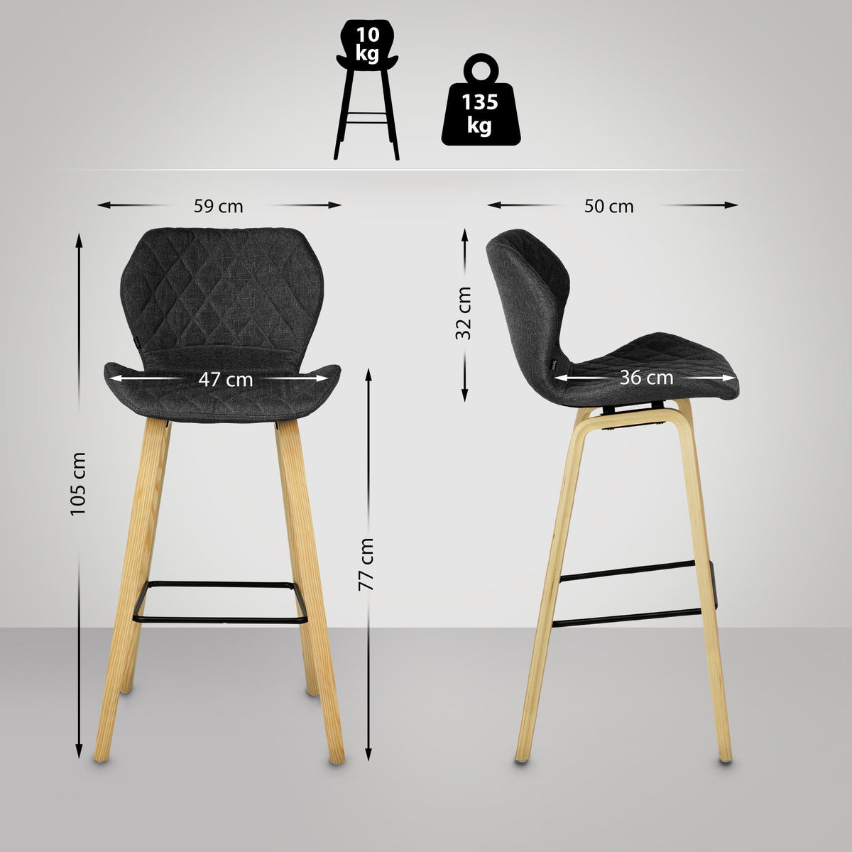 CLP Barhocker Austin Stoff – Produktabbildung 7