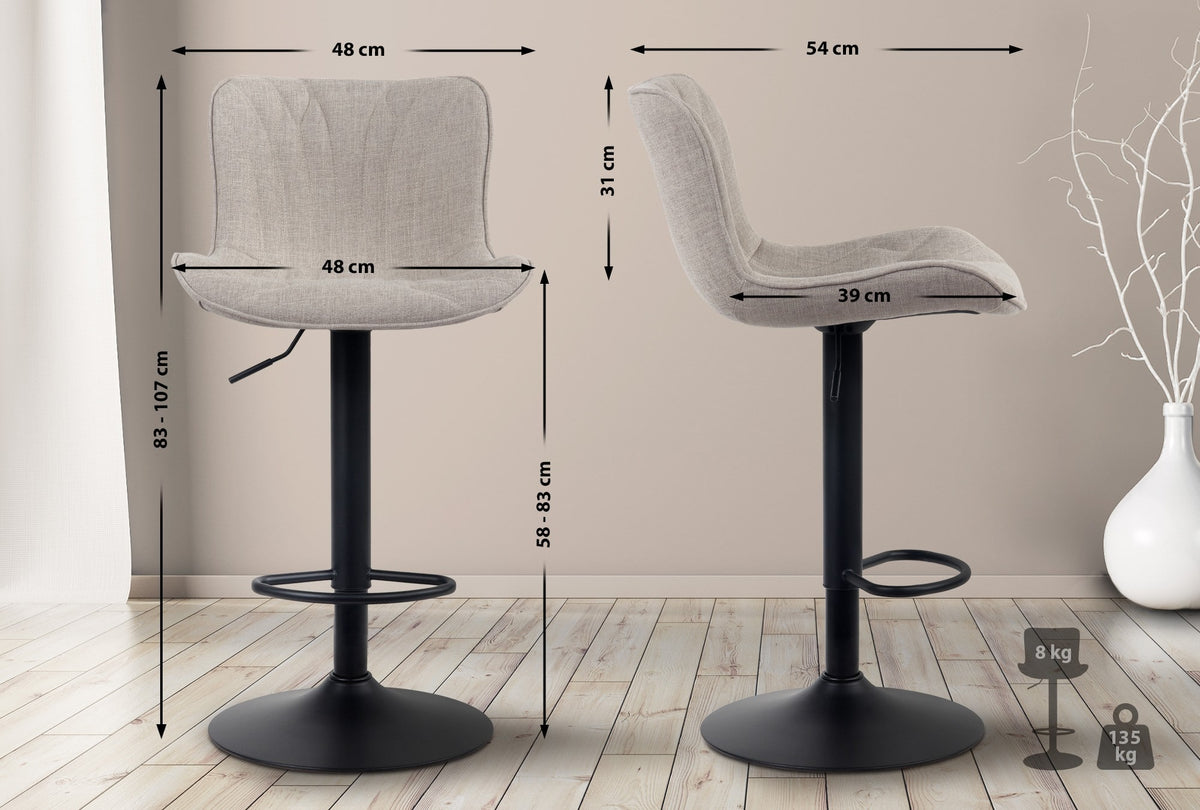 CLP 2er Set Barhocker Linus Stoff – Produktabbildung 2