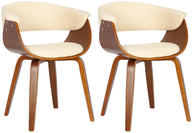 CLP 2er Set Stühle Bruce Kunstleder walnuss