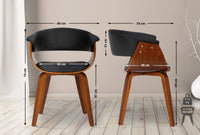 2er Set Stühle Bruce Kunstleder walnuss