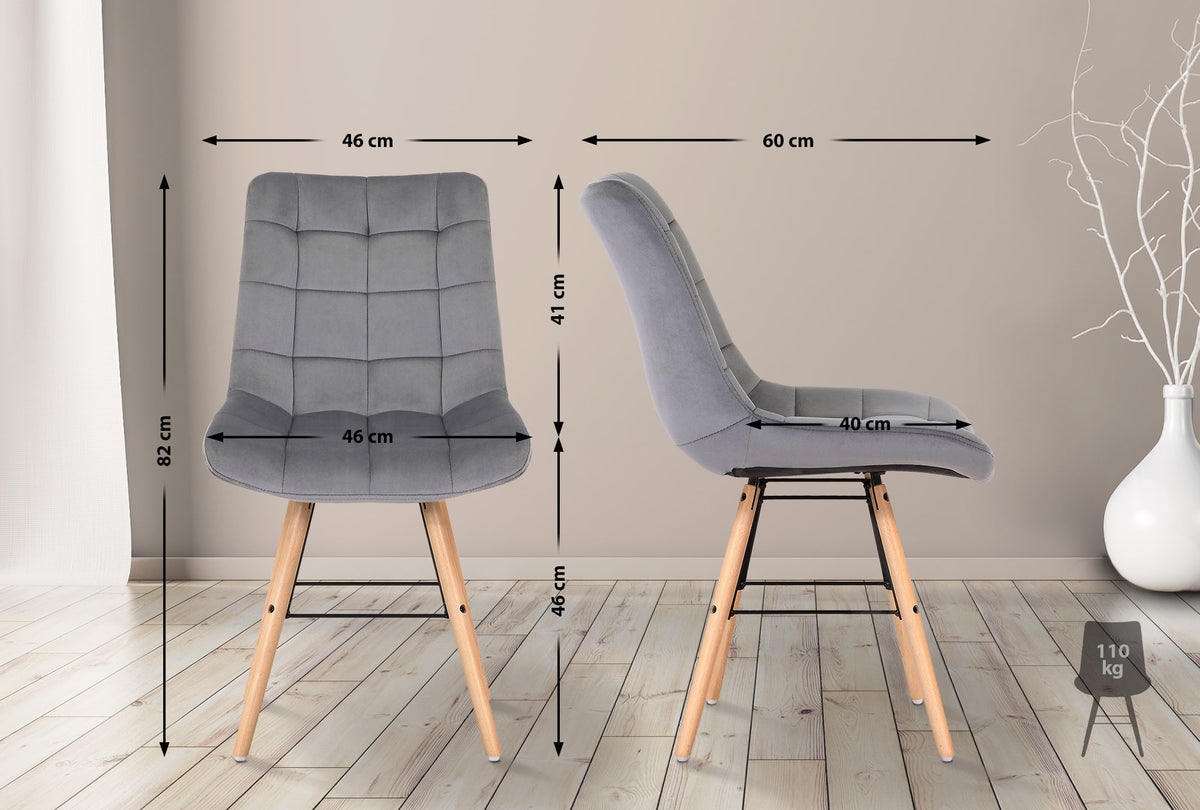 CLP 2er Set Stühle Leni Samt – Produktabbildung 2