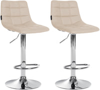 CLP 2er Set Barhocker Jerry Kunstleder chrom