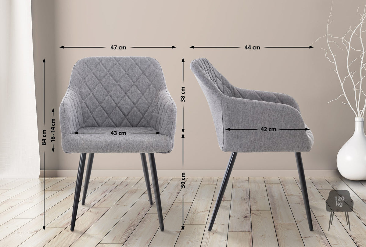 CLP 2er Set Esszimmerstuhl Shila Stoff – Produktabbildung 2
