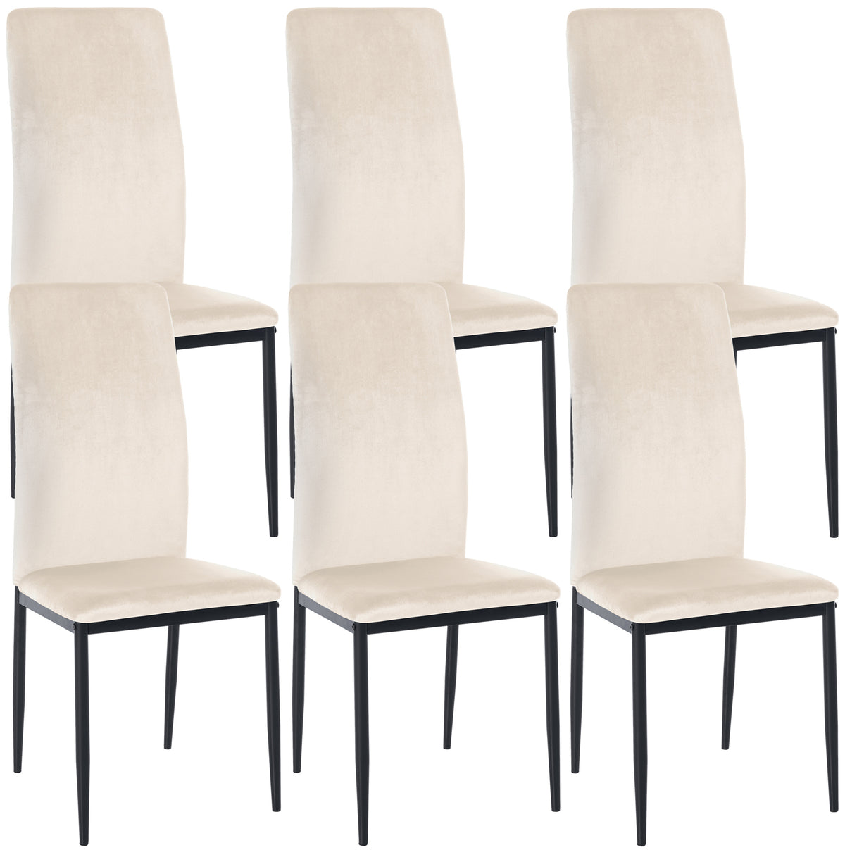 CLP 6er Set Esszimmerstühle Savino Samt
