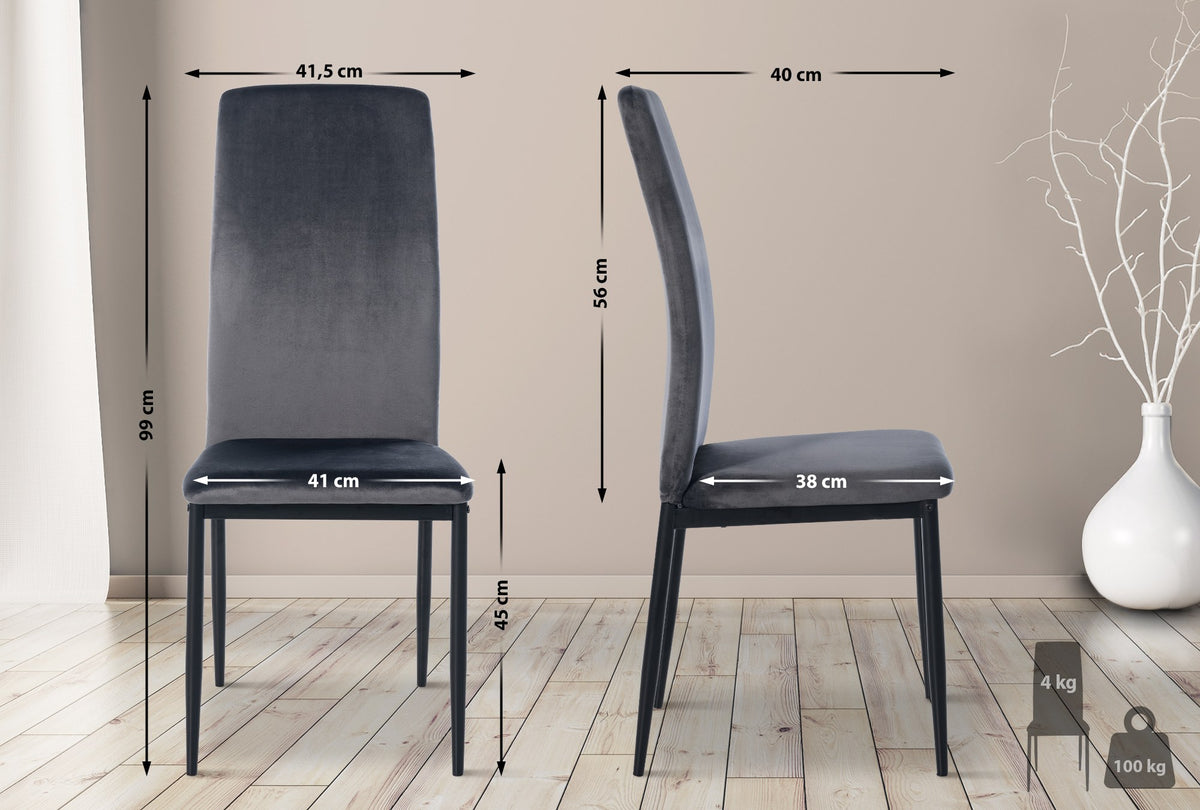 CLP 6er Set Esszimmerstühle Savino Samt – Produktabbildung 10