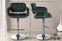 CLP Barhocker Dublin Samt chrom – Produktabbildung 2