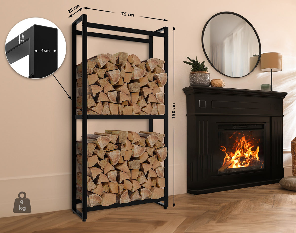 CLP Kaminholzständer Morson 25x75x150 – Produktabbildung 2