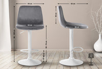 CLP 2er Set Barhocker Divo Samt Weiß – Produktabbildung 9