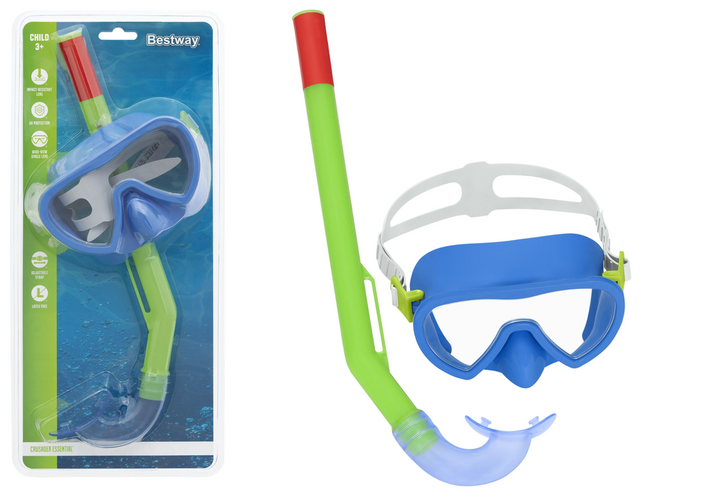 Grüne und blaue Tauchmaske mit Schnorchel Bestway 24036